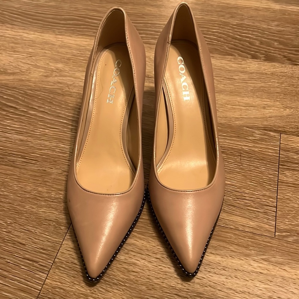 Tan coach heels